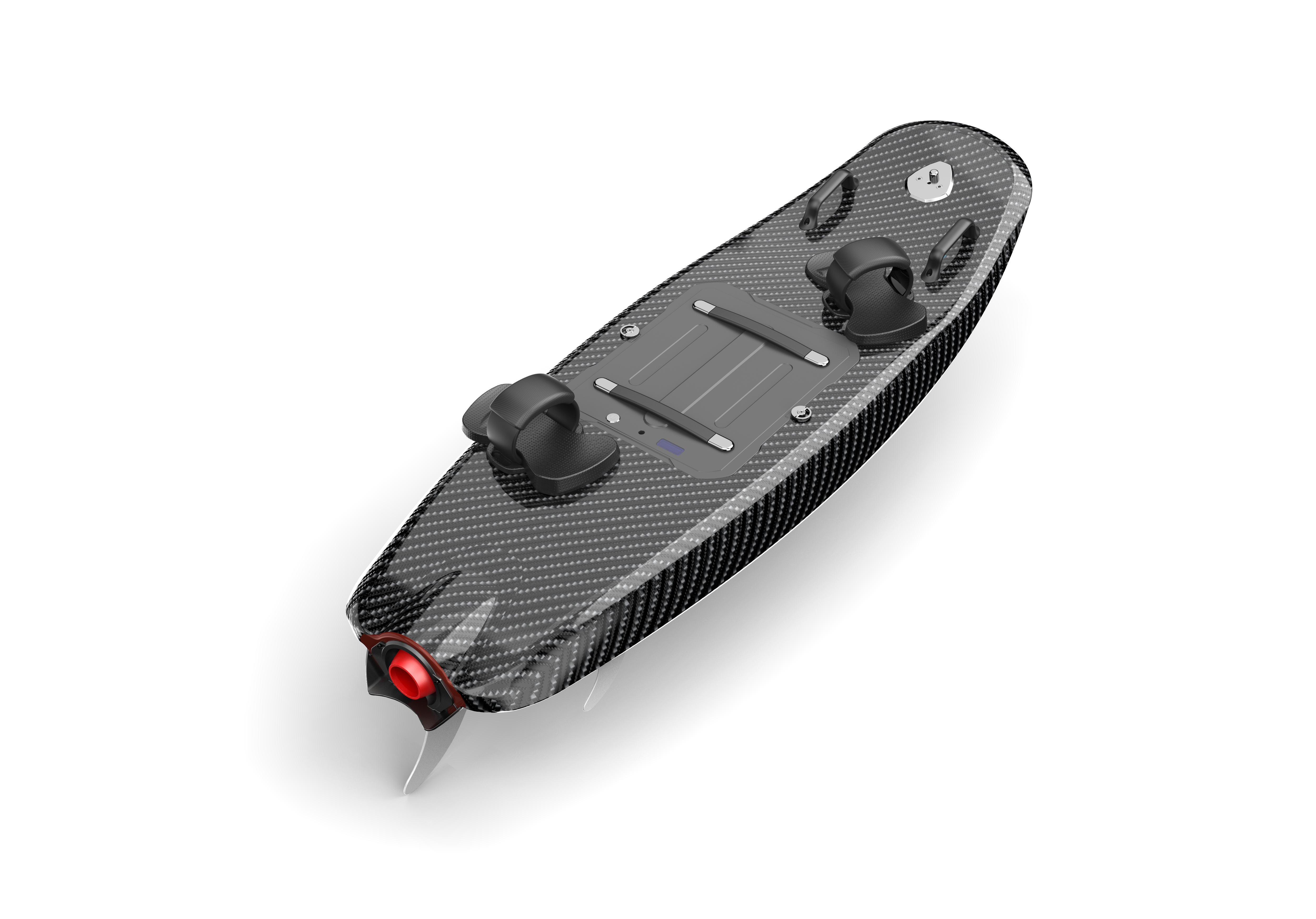 Carbon fiber electric surfboard product render