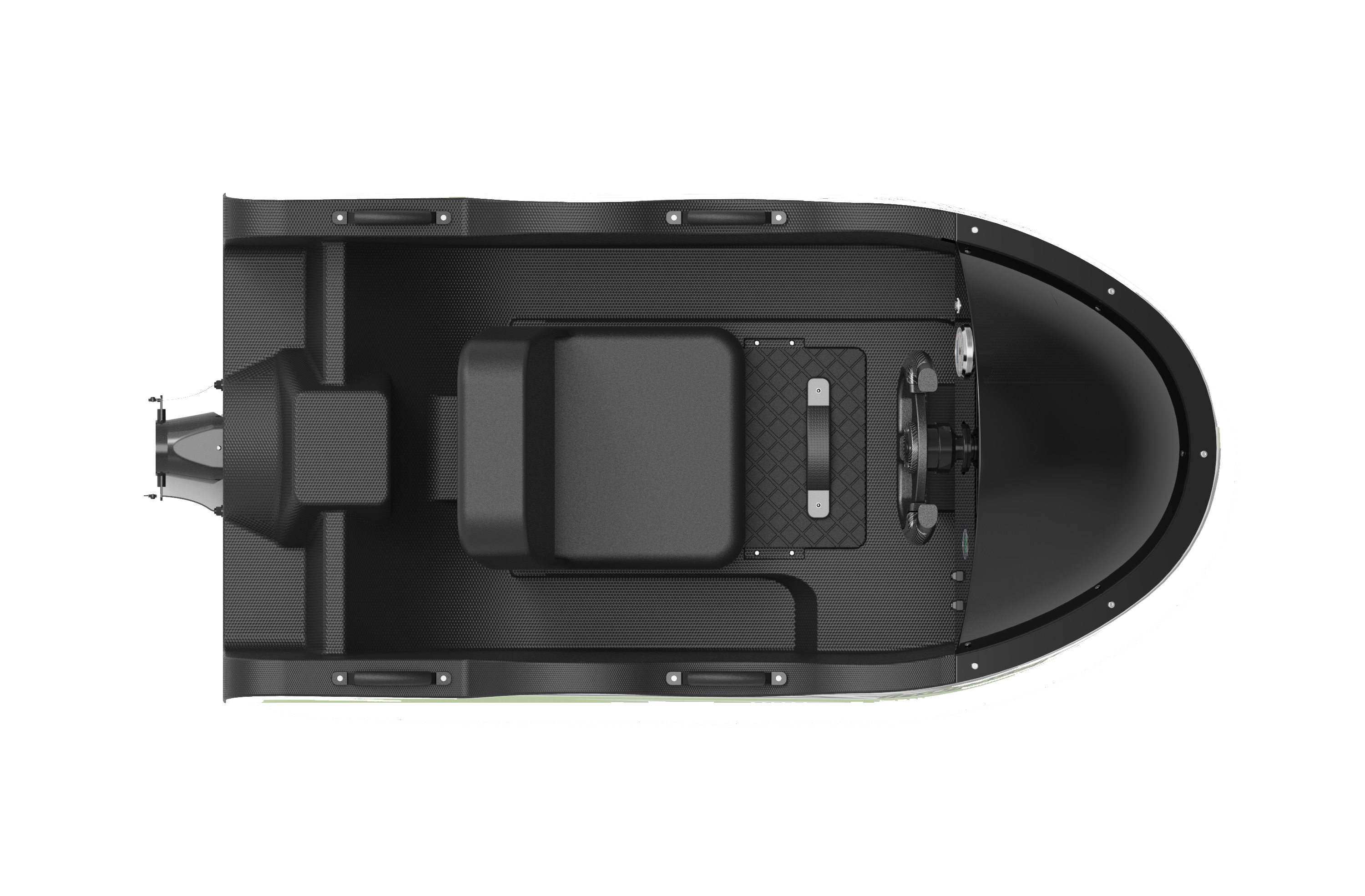 Kart boat side view with dimensions