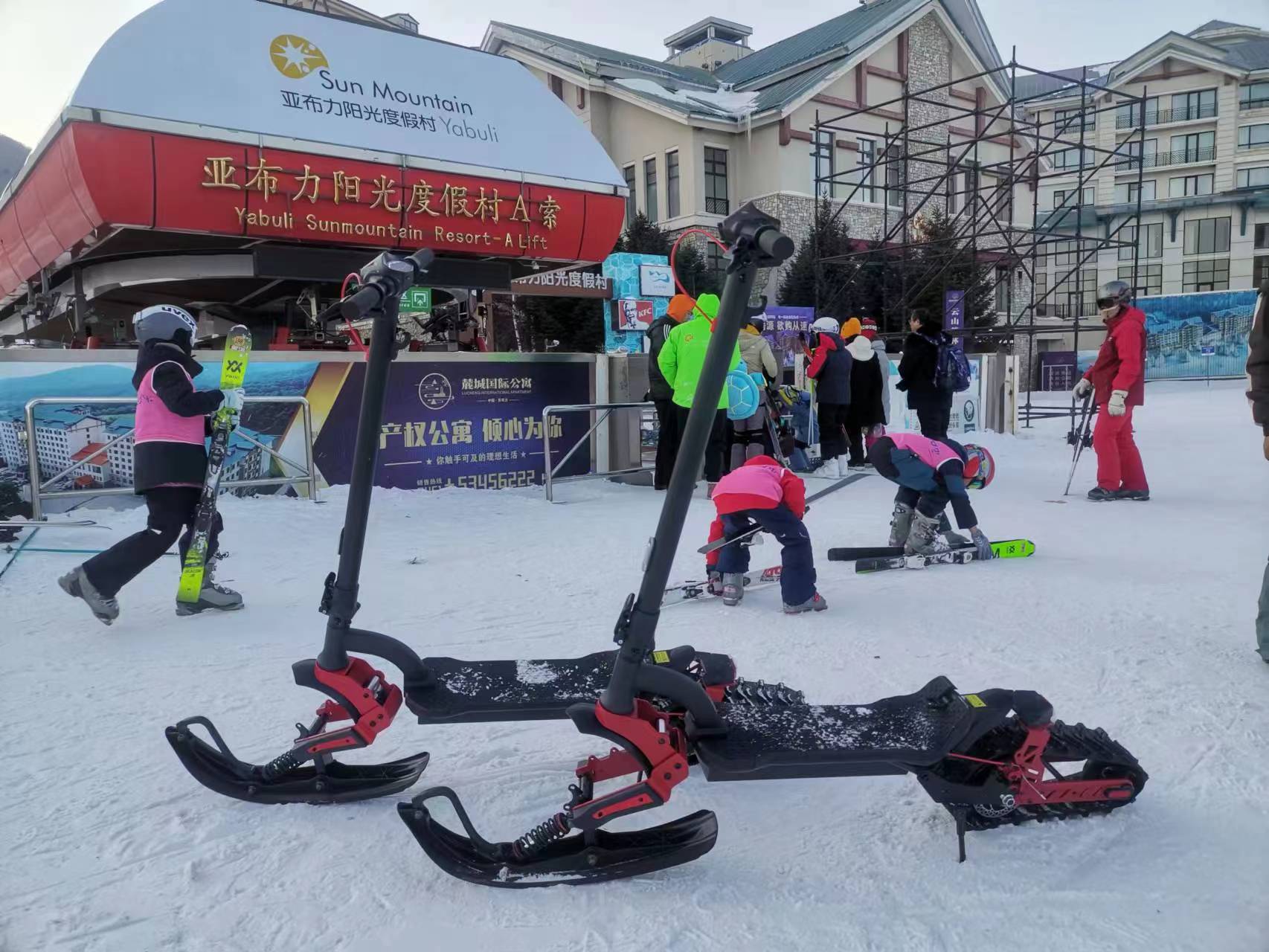 S12PRO snow scooter at resort lift area